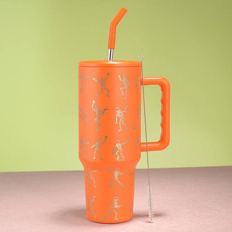 Wholesale Tumbler 40oz Stainless Steel Skull Car Portable Straw Thermos Cup Ice Bullies Cup